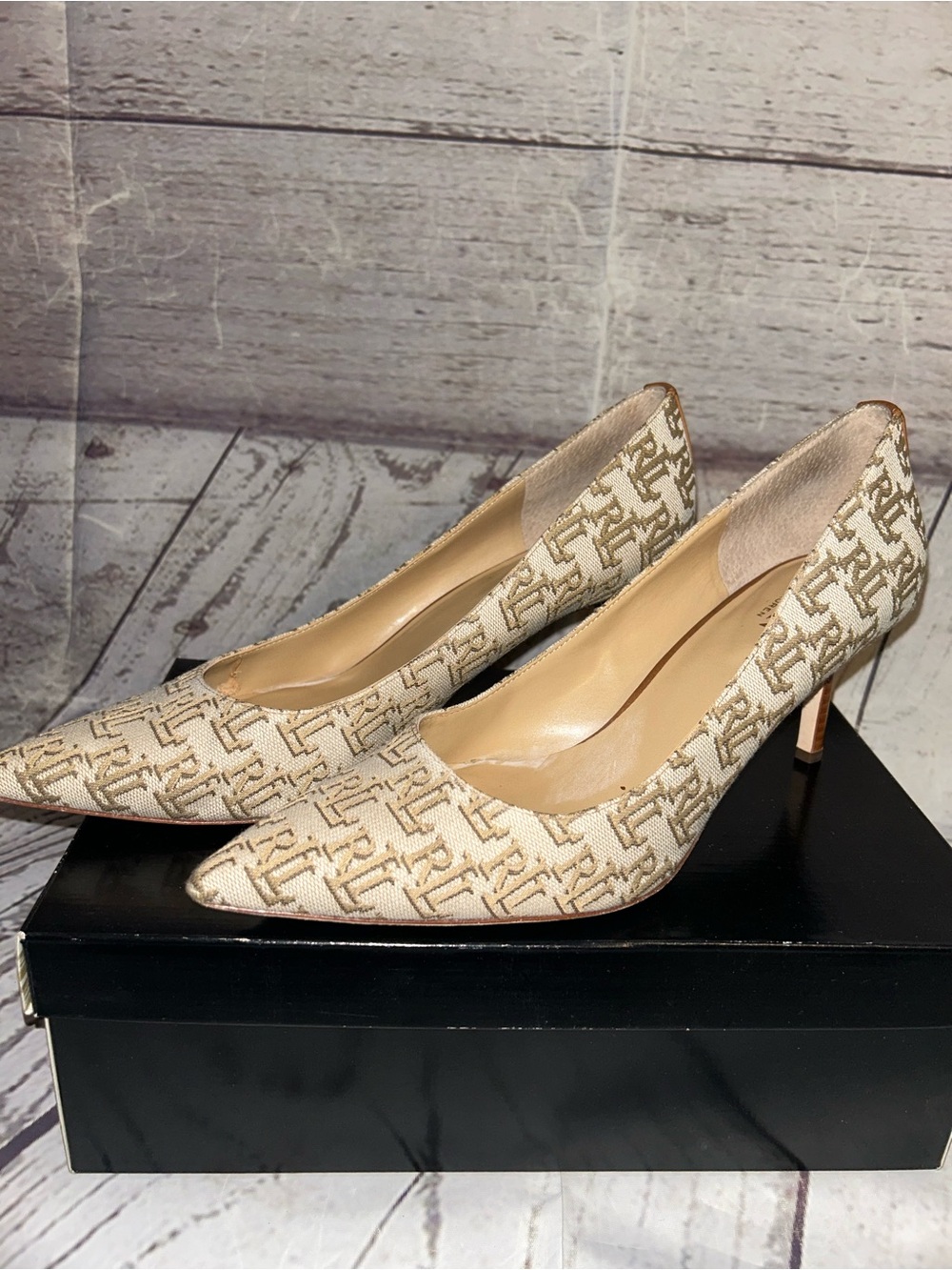 Ralph Lauren Logo print heels